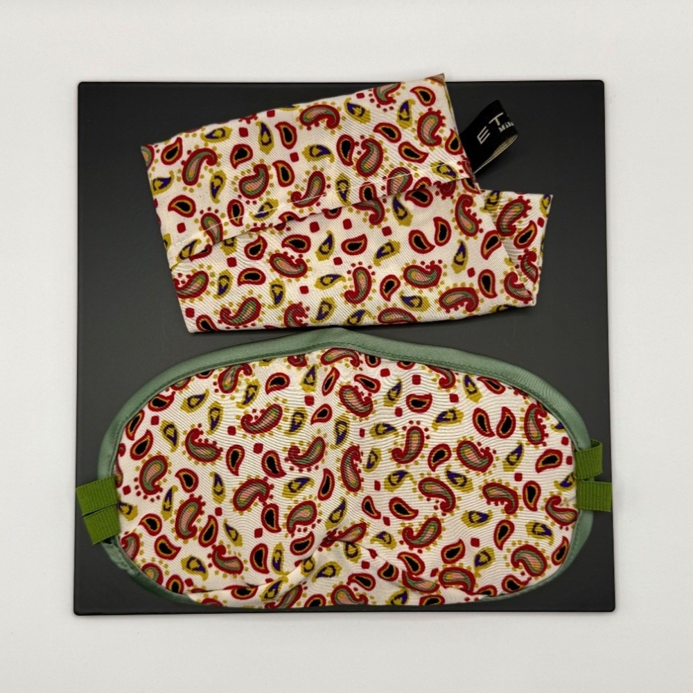 Rare ETRO Paisley Sleep Mask with Matching Pouch – Made in Italy